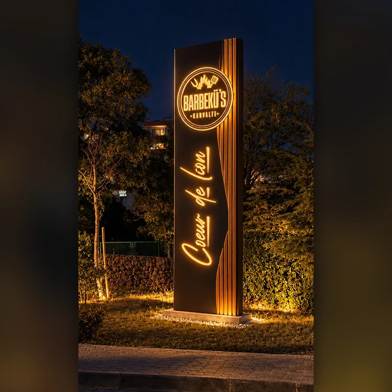 Restoran tabelası: Işıklı pilon tabela
