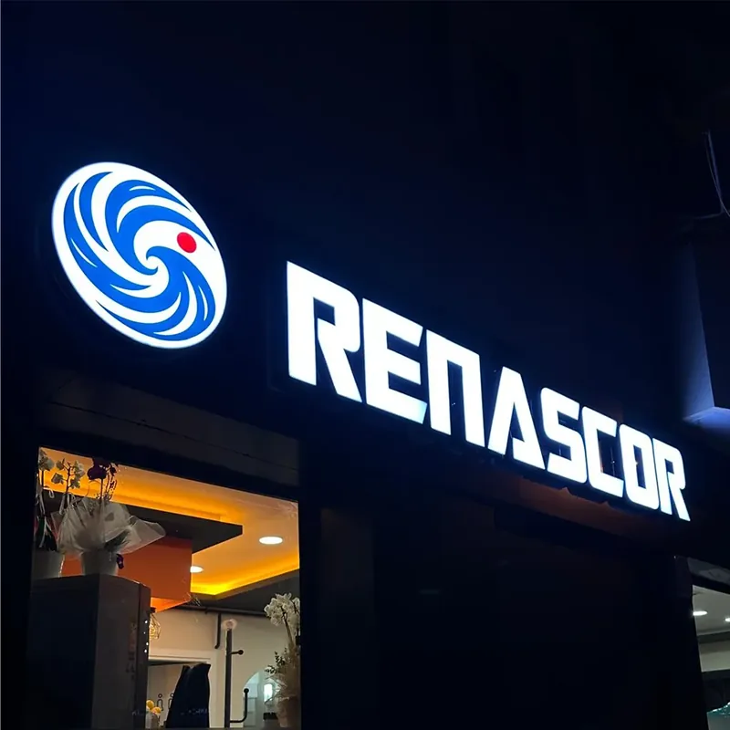 Kurumsal tabelası: Önden ışıklı pleksi kutu harf ve logo