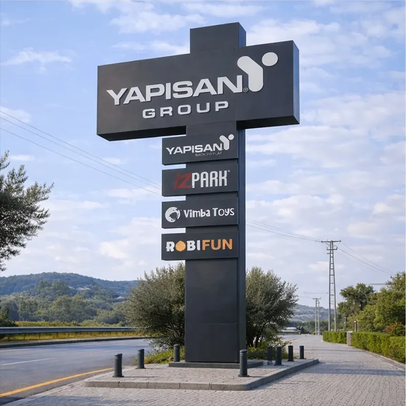 Çok firmalı tesis tabelası: Firma panelli totem tabela